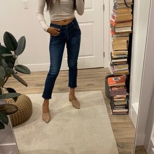 Citizen of Humanity Emerson slim mid rise cropped boyfriend in medium wash